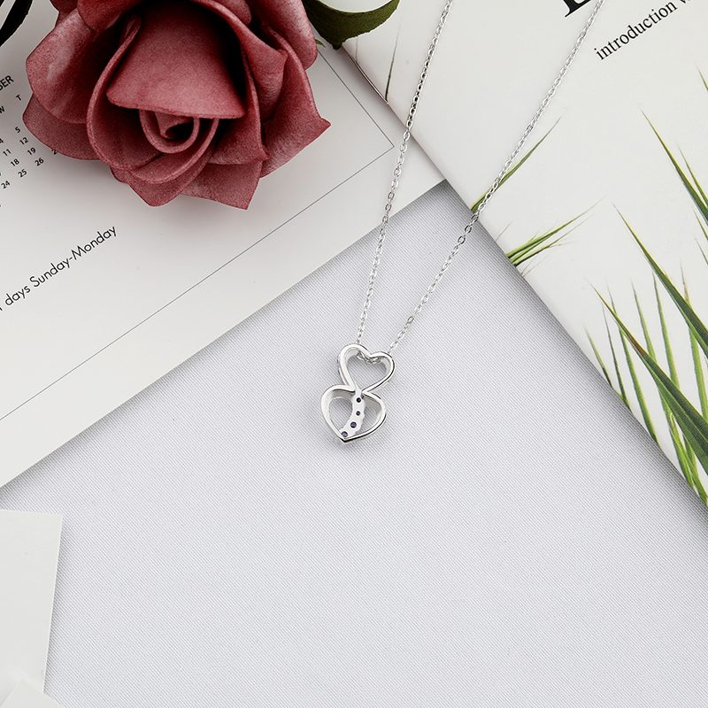 定制标志饰品时尚铑项链银饰品制造商心形925纯银2025女